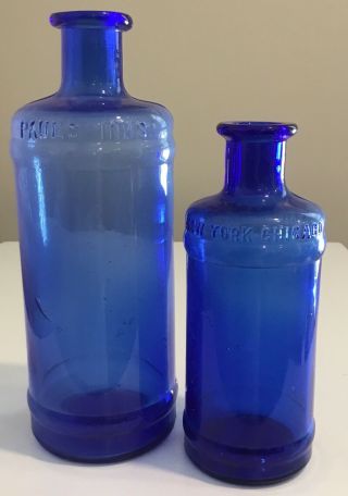 Paul’s Inks Quart And Pint Shoulder Embossed Shades Of Cobalt