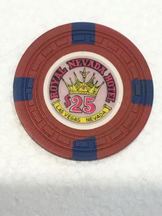 $25 Royal Nevada Hotel Casino Gaming Chip Hotel Las Vegas