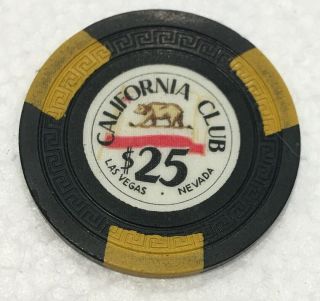$25 Californa Club Casino Gaming Chip Hotel Las Vegas
