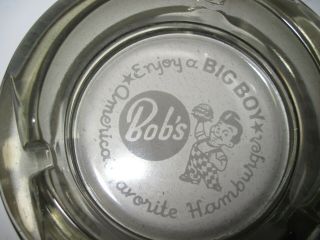 Estate Find Vintage BOB ' S BIG BOY Advertising Smoke Glass Ashtray 2