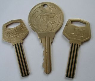 3 Vintage Las Vegas Room Keys (metal) Casino Hotel - Mgm Grand,  Rio,  Mirage