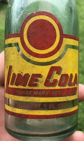 Rare ACL Lime Cola Soda Bottle Lineville Alabama Early ALA 7oz 2