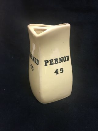 Vintage Yellow Pernod 45 Ceramic Jug Or Pitcher