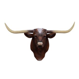 Longhorn Steer Ox Horns Resin Wall Mount Head Fake Taxidermy Long Horn Cow Bull
