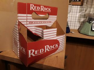 Vintage Red Rock Empty Cardboard Carton Carrier 6 Pack 7 Ounce Glass Bottle.