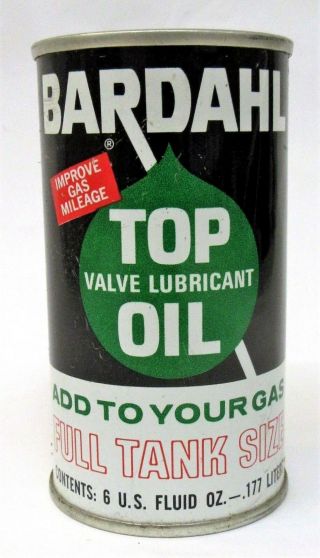 Vintage Bardahl Top Oil Can Valve Lubricant Full Tank Size 6 Oz Full 0