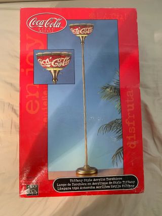 Coca Cola Coke Tiffany Style Floor Torch Lamp Antique Look 69 " Brand