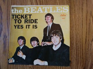 The Beatles ‘Ticket To Ride’ 7” picture sleeve ex cond,  record 1965 US 2