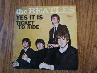 The Beatles ‘Ticket To Ride’ 7” picture sleeve ex cond,  record 1965 US 3