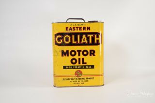 Vintage Goliath Two Gallon Metal Motor Oil Can Circa 1950 