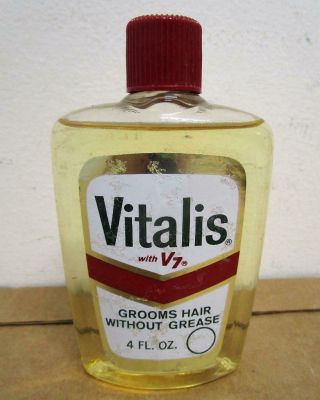 Vintage Nos Vitalis V7 Hair Groom 4 Oz.  Bottle