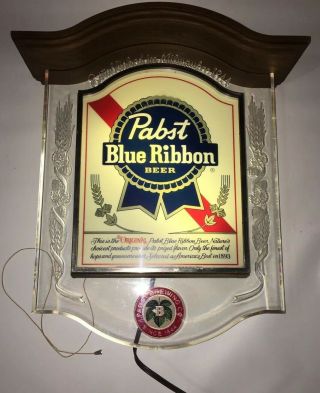 Pabst Blue Ribbon Beer Electric Lighted Sign Pbr S/h Usa