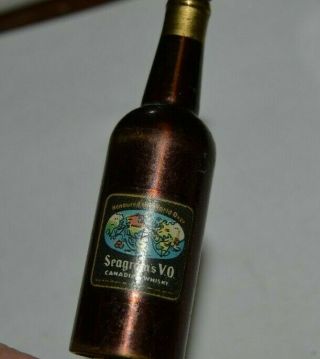 Vintage SEAGRAM ' S VO Canadian Whiskey Metal Hidden Mechanical Beer Bottle Opener 2