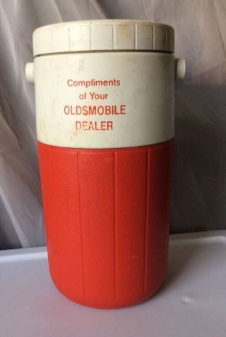 Vintage Oldsmobile Olds Gm Dealer Promo Coleman Picnic Thermos Jug Cooler