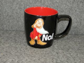 Disney Park " Grumpy " Stubborn & No 3d Ceramic Coffee Mug - Nwot