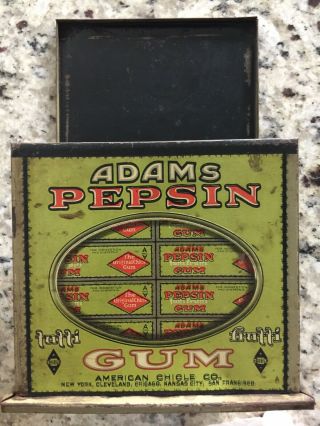 Adams Pepsin Tutti Frutti Gum Tin Box
