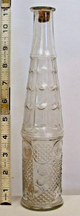 Cologne Water Barber Bottle Clear Deco Swan Co.  1920s