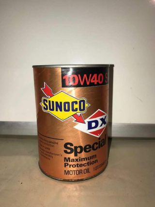 Vintage Sunoco Special 1 Quart Oil Can Composite Full