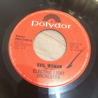 Electric Light Orchestra 45 Rpm Philippines 7 " Evil Woman Elo