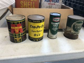 Antique Motor Oil Cans Around 30 Cans Oilzum Ford Shell Amoco Marvel All One 2