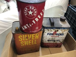 Antique Motor Oil Cans Around 30 Cans Oilzum Ford Shell Amoco Marvel All One 3
