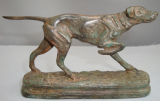 Statue Sculpture Dog Setter Hunting Art Deco Style Art Nouveau Style Solid Bronz