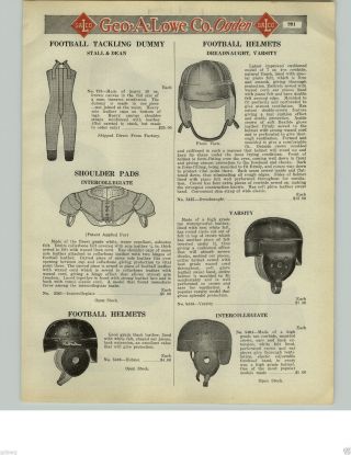 1925 Paper Ad Stall & Dean Leather Football Helmet Dog Ear Dreadnaught Harness