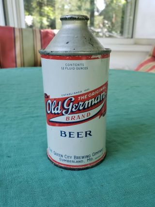 Old German Brand Beer Cone Top Beer Can Queen City Brewing Co Cumberland