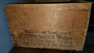 1950 White Horse cellar Scotch Whiskey Wooden Crate Box Old Antique Wood 2