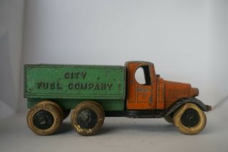 1930s Vintage Tootsie Toy Orange & Green Mack Coal Truck Fuel Co No.  804 At49