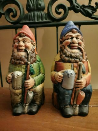 Set 2 Vintage Eckhardt & Engler Beer Stein Gnome Smoking Pipe W.  Germany 430