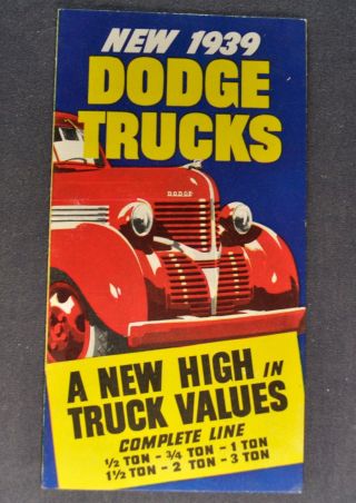 1939 Dodge Truck Brochure Folder Pickup Panel Stake Coe 39