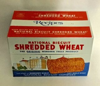 Vintage Metal Shredded Wheat Recipe Box W/nabisco Recipes,