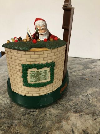 Coke Coca Cola Fireplace Clock Santa Claus Mechanical Bank 1995 Ertl 4