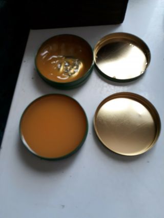 Set of 2 Vintage Nor - V - Gen Shoe Oil Paste Weatherproofing Tins Cans 5