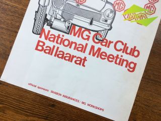 1979 MG CAR CLUB NATIONAL MEETING BALLARAT POSTER MG TC TD MGB GT MGA 2