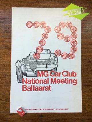1979 MG CAR CLUB NATIONAL MEETING BALLARAT POSTER MG TC TD MGB GT MGA 4