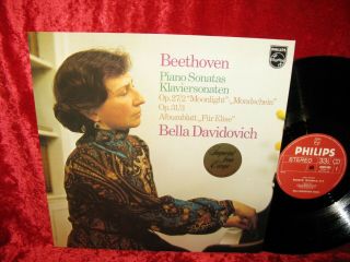 1979 Holl Nm Philips 6500 665 Stereo Beethoven Piano Sonatas Bella Davidovich Co
