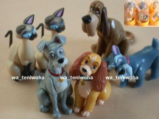 Set Lady And The Tramp 6 Figures Si Am 2p Tiny Disney Choco Egg Cat Dog