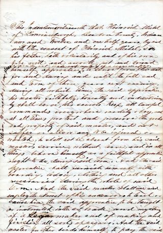 1854,  Indiana,  Apprenticeship Agreement,  12 Yr. ,  Learns Cigar Making,  C.  W.  Werneke