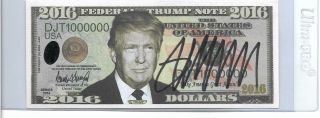 Donald Trump Authentic Signed Dollar Bill Autographed,  Us President,