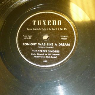 Street Singers Doo - Wop 78 Tonight Was Like A Dream On Minus Tuxedo Rj 378
