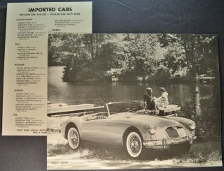 1960 Mg Mga 1600 Sales Brochure Sheet,  Dealer List 60