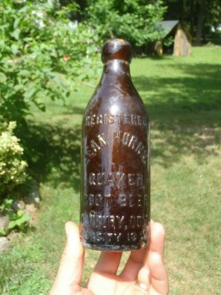 Jean Hornig Quaker Root Beer Danbury Conn Ct Vintage Root Beet Bottle