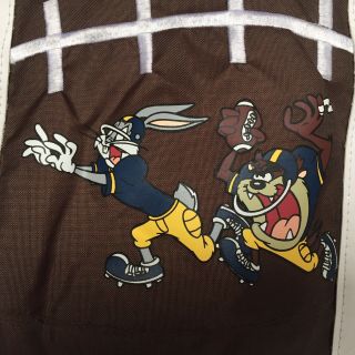 Warner Bros Athletic Dept Looney Tunes Bugs Bunny Taz Football Backpack Bookbag