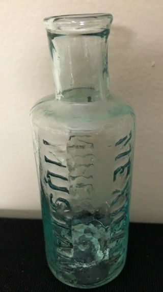 Open Pontil Antique Small Bottle Mexican Mustang Liniment Medicine Bottle Aqua