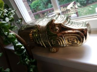 Jonathan Adler Ceramic High Gloss Gold Hippopotamus Hippo Figurine Statue 2