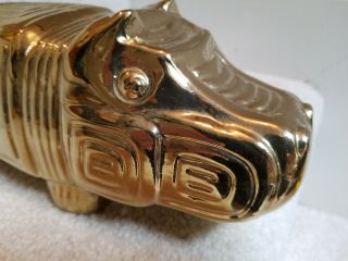 Jonathan Adler Ceramic High Gloss Gold Hippopotamus Hippo Figurine Statue 3