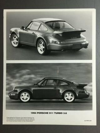 1994 Porsche 911 Turbo 3.  6 Coupe Pcna Issued Press Photo Rare Awesome L@@k