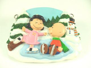 Peanuts Gang,  Door Window Plaque For Every Month Of Year - January Winter Skating